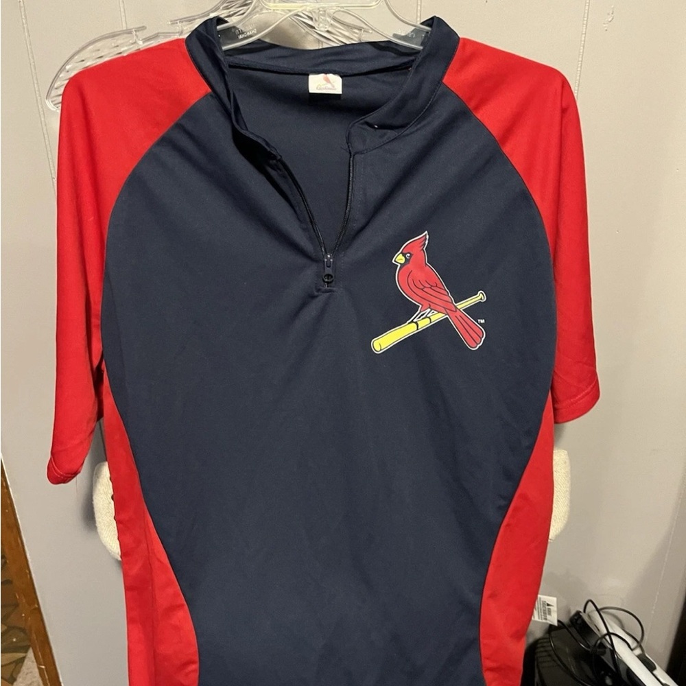 MLB Red and Blue Jersey with St. Louis Cardinals Design 1/4 Zip Pullover